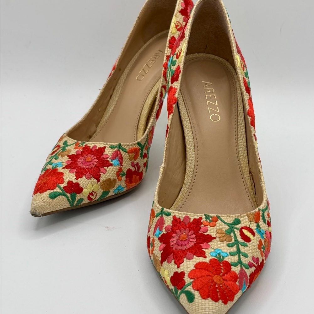 Vibrant Floral Pattern Heels